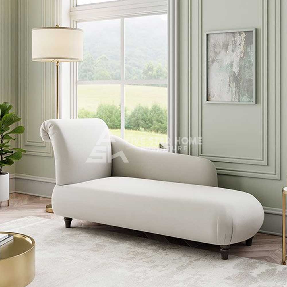 Rolled Back Arm Chaise Longue