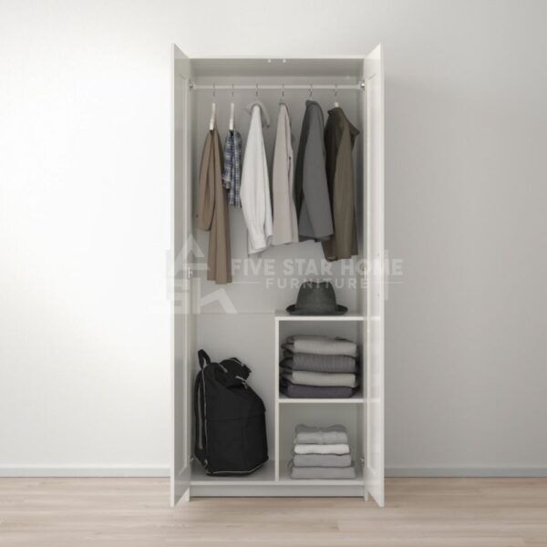 5 Star White 2 Door Wardrobe