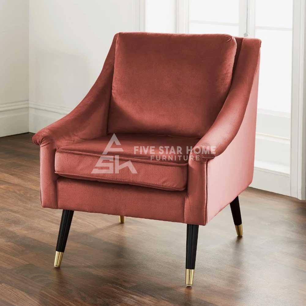 Luxurious Velvet Upholstered Armchair